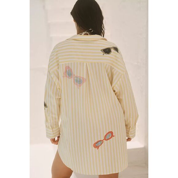 Anthropologie The Bennet Buttondown Shirt by Maeve: Novelty Edition Size XL - Picture 5 of 10